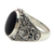 Men's onyx ring, 'Black Om Kara' - Handcrafted Onyx and Sterling Silver Om Ring for Men (image 2b) thumbail
