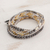 Glass beaded wrap bracelet, 'Atitlan Elegance' - Glass Beaded Wrap Bracelet in Grey from Guatemala (image 2b) thumbail