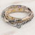 Glass beaded wrap bracelet, 'Atitlan Elegance' - Glass Beaded Wrap Bracelet in Grey from Guatemala (image 2c) thumbail