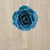 Lariat-Halskette aus vergoldeter Naturrose - Blaue natürliche Rose an einer vergoldeten Lariat-Halskette