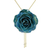 Gold plated natural rose lariat necklace, 'Garden Rose in Dark Blue' - Blue Natural Rose on a Gold-Plated Lariat Necklace