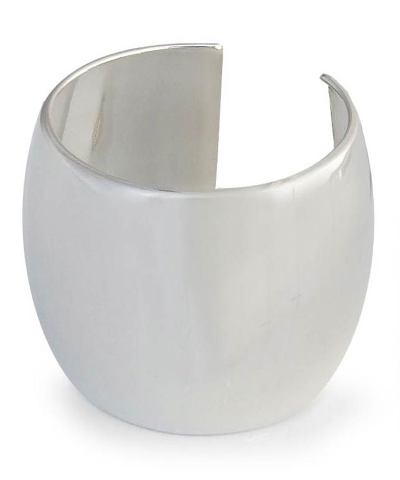 Sterling silver cuff bracelet, 'The Barrel' - Handmade Sterling Silver Cuff Bracelet