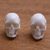 Bone stud earrings, 'Trunyan Skulls' - Skull-Shaped Bone Stud Earrings Crafted in Bali (image 2) thumbail