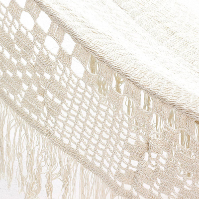 Hamaca de cuerda de algodón, 'Fresh Comfort' (individual) - Hamaca individual de algodón tejida a mano de El Salvador