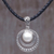 Cultured mabe pearl pendant necklace, 'Crescent Gleam in White' - Cultured Mabe Pearl and Sterling Silver Pendant Necklace (image 2) thumbail
