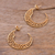 Gold plated sterling silver filigree half-hoop earrings, 'Glistening Moons' - 24k Gold Plated Sterling Silver Filigree Half-Hoop Earrings (image 2b) thumbail