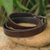 Leather wrap bracelet, 'Enigma in Brown' - Leather wrap bracelet (image 2) thumbail