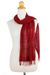 Silk scarf, 'Summer Ruby' - Coarse Textured Red Silk Scarf Handwoven in Thailand (image 2d) thumbail