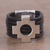 Men's leather band ring, 'Chakana Cross' - Men's leather band ring