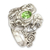 Peridot cocktail ring, 'Green Rainforest Frog' - Peridot and silver frog cocktail ring