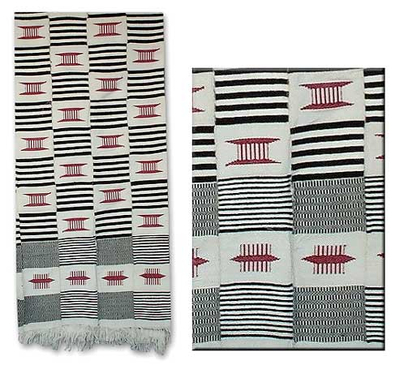 Kente cloth scarf, 'Seat of a King' - Kente cloth scarf