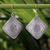 Sterling silver dangle earrings, 'Hill Tribe Flower' - Thai Sterling Silver Dangle Earrings (image 2) thumbail
