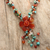 Agate and carnelian Y necklace, 'Summer Flower' (22 inch) - Agate and Carnelian Y Necklace (22 Inch)