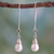 Aretes colgantes de perlas cultivadas - Aretes de perlas cultivadas y plata esterlina