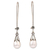 Cultured pearl dangle earrings, 'Precious Purity' - Cultured Pearl and Sterling Silver Earrings