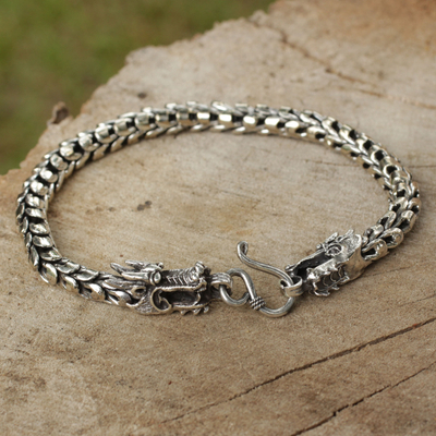 Dragon Head Silver Bracelet (Item No. B0463) – Tartaria Jewelry