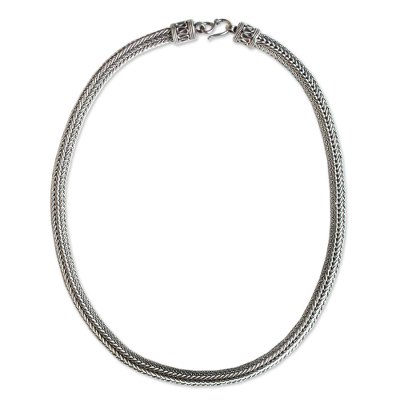 Men's sterling silver chain necklace, 'Harmony' - Men's Unique Sterling Silver Chain Necklace
