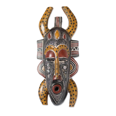 African wood mask, 'Senufo Legacy' - Handcrafted Wood Mask