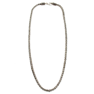 Sterling silver chain necklace, 'Dragon Spine' - Sterling Silver Chain Necklace