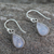 Rainbow moonstone dangle earrings, 'Luminous Light' - Rainbow Moonstone Earrings India Sterling Silver jewellery