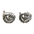 Sterling silver flower earrings, 'Geraniums' - Floral Sterling Silver Half Hoop Earrings