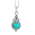 Sterling silver pendant necklace, 'Love Forever' - Sterling Silver Turquoise Colored Necklace