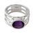 Amethyst single stone ring, 'Twilight Mood' - 4-carat Amethyst on Sterling Silver Ring Pisces Jewelry thumbail