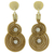 Gold plated golden grass dangle earrings, 'Twin Suns' - Fair Trade Natural Jewelry Golden Grass Handcrafted Earrings