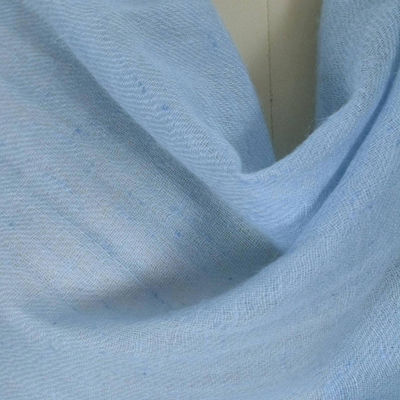 Wool shawl, 'Cerulean Sea' - Handwoven Wool Shawl in Solid Cerulean from India