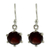 Garnet dangle earrings, 'Scarlet Solitaire' - Handcrafted Sterling Silver and Garnet Earrings