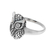 Sterling silver cocktail ring, 'Night King' - Sterling Silver Owl Cocktail Ring from India (image 2c) thumbail
