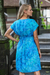 Batik rayon dress, 'Java Twilight' - Artisan Crafted Fresh Blue Batik Rayon Short Dress (image 2b) thumbail
