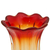 Art glass vase, 'Red Amber Flower' - Hand Blown Red and Yellow Art Glass Vase from Brazil