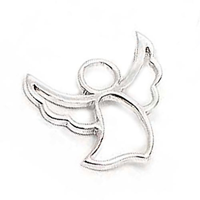 Sterling silver pendant, 'Angel Beside Me' - Angelic Protection Sterling Silver Pendant