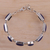 Lapis lazuli link bracelet, 'Asymmetrical Geometry' - Sterling Silver and Lapis Lazuli Bracelet