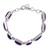 Lapis lazuli link bracelet, 'Asymmetrical Geometry' - Sterling Silver and Lapis Lazuli Bracelet