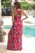 Vestido veraniego de rayón con botones - Vestido veraniego abotonado de rayón floral en Fresa de Bali