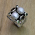 Pearl and peridot ring, 'Gentle Day' - Fair Trade Sterling Silver and Pearl Ring