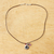 Amethyst and ruby pendant necklace, 'Rose of Sharon' - Pendant Choker with Silver Flower and Amethyst (image 2b) thumbail