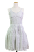 Cotton dress, 'Snow White Blossoms' - Cotton Floral Embroidered Dress in Snow White from India