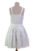 Cotton dress, 'Snow White Blossoms' - Cotton Floral Embroidered Dress in Snow White from India