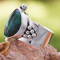 Chrysocolla cocktail ring, 'Taxco Mystique'