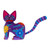 Alebrije sculpture, 'Springtime Cat' - Hand Crafted Purple Wood Kittycat Folk Art Sculpture thumbail