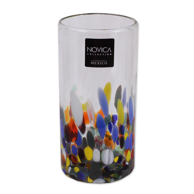 Vasos altos de vidrio soplado (juego de 5) - Vasos altos de vidrio soplado a mano multicolor (juego de 5)