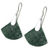 Jade dangle earrings, 'Cool Green Fan' - Contemporary Silver Dangle Earrings with Guatemalan Jade (image 2b) thumbail