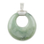 Jade pendant, 'Serene' - Circular Polished Jade Pendant with Sterling Silver Bail thumbail