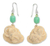 Chrysoprase and peridot dangle earrings, 'Life's Magic' - Fossilized Hand Carved Mammoth Tusk Dangle Earrings