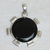 Onyx pendant, 'Satellite' - Onyx and Sterling Silver Pendant