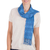 Rayon scarf, 'Sky Weave' - Hand Woven Blue Rayon Wrap Scarf from Guatemala