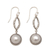Cultured pearl dangle earrings, 'Balanced Elements' - Sterling Silver and Cultured White Pearl Dangle Earrings